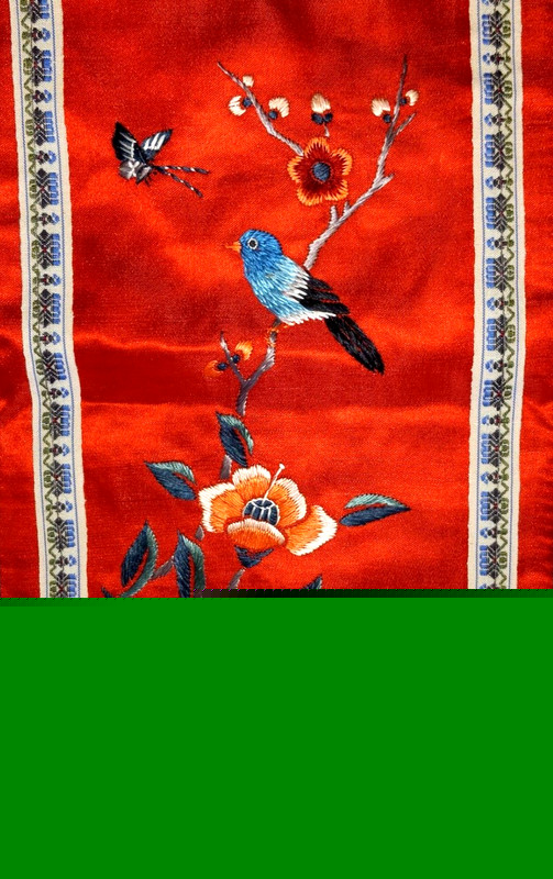 GORGEOUS! 1970's VTG CHINESE ART TAPESTRY EMBROIDERY ON SILK MAT PANEL gallery