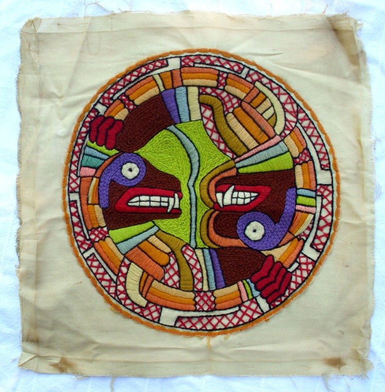 Vintage Mandala Faces Tapestry Wall Hanging Tribal Monsters Original Artwork Art gallery
