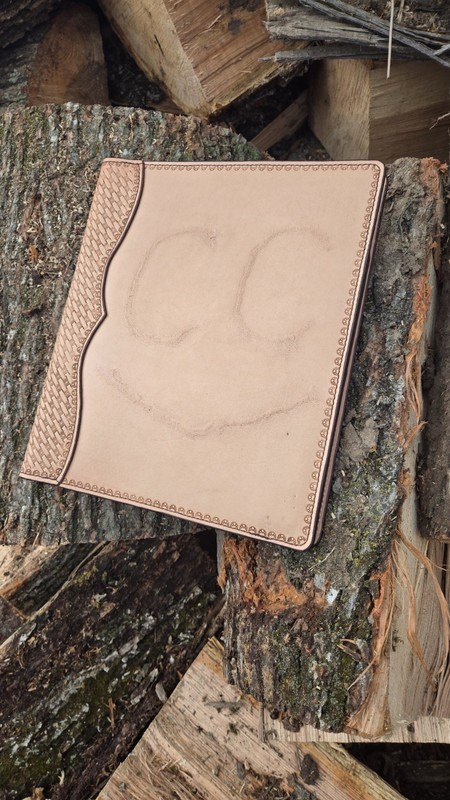 Handmade, Hand Tooled Leather Binder With «CC» Brand