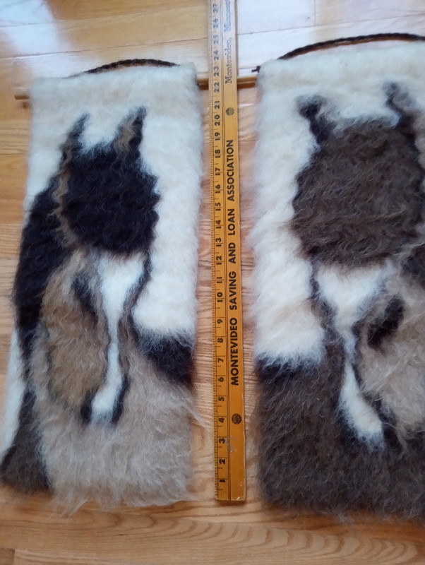 Vintage ~ Pair of Icelandic MCM Woven Shaggy Wool ~ Wall Hangings ~ Horse gallery