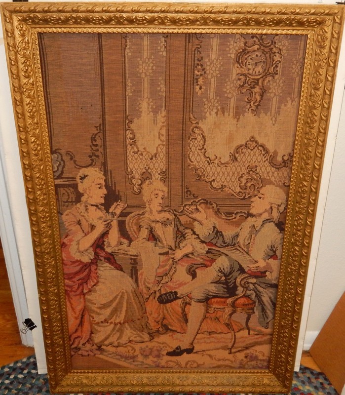 OLD HIGH SOCIETY ORIGINAL EMBROILED WALL TAPESTRY MADE IN BELGIUM