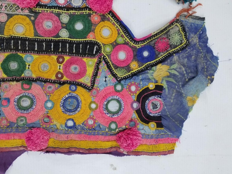Vintage Traditional Kuchi Banjara Embroidered Neck Panel 55x46cms gallery