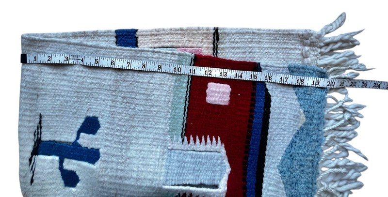 Handwoven Southwestern Style Wall Hanging Or Rug Cactus And Mission Cotton Wool gallery