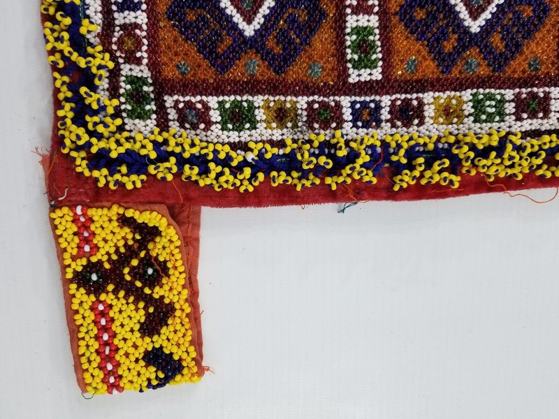 Vintage Traditional Afghan Kuchi Hand Beaded Neck Panel L:29 B:24 S:24cms gallery
