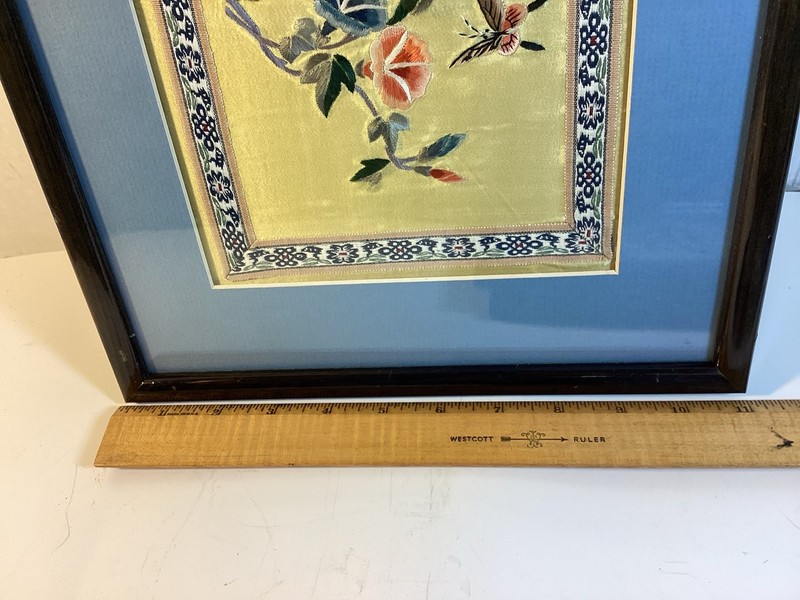 Handkerchiefs? Textiles Material 3 Floral Handcrafted Framed Wall Art 12” X 11” gallery