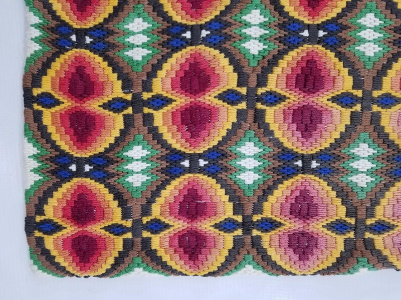Vintage Italian Bargello Needlepoint Wool Panel 89x59cms gallery