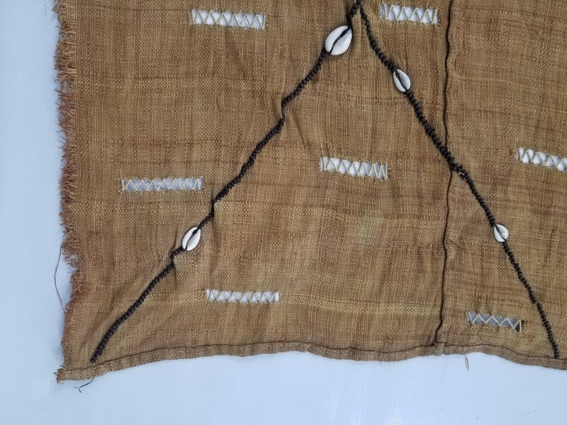 Vintage African Handwoven Kuba Cloth Raffia Textile Panel 165x46cm gallery