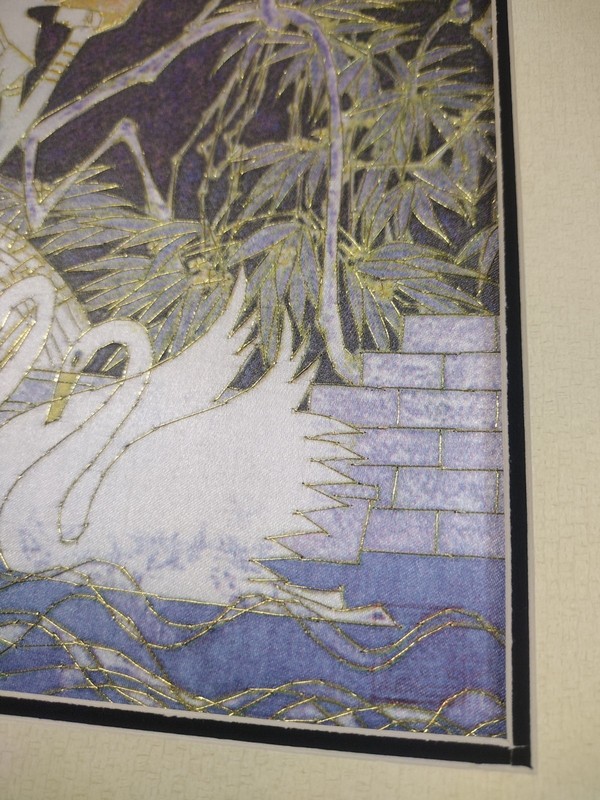 Susho Silk Art "Woman With Swans" Apres Ting Shao Kuang, Matter & Frame Ready gallery