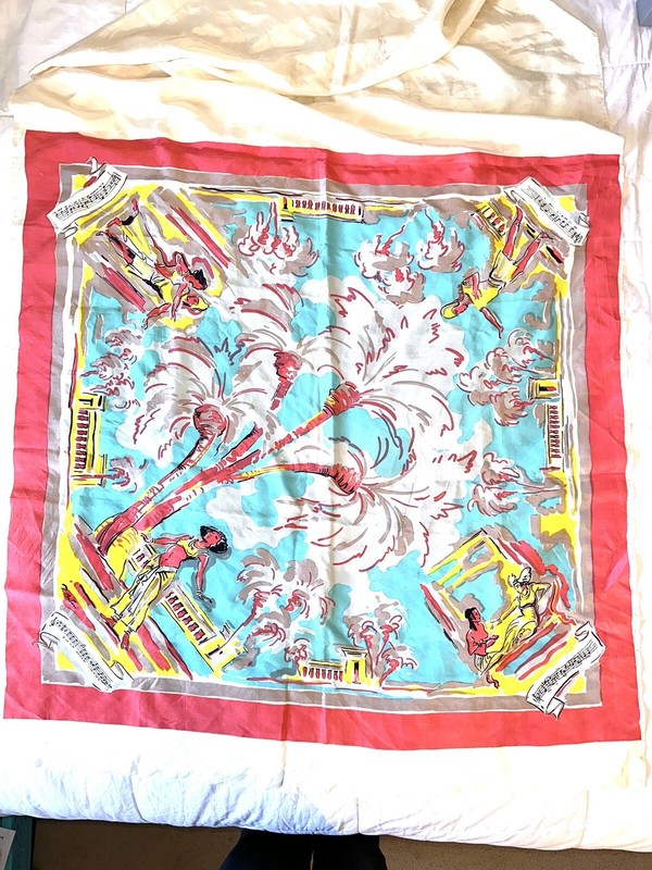 Rafaello Busoni -Graphic Artist 1940’s Uncut Silk Scarf