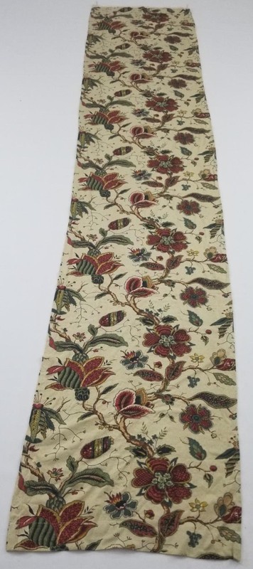 Vintage French Jacobean Tree Of Life Block Printed Textile 275x58cm