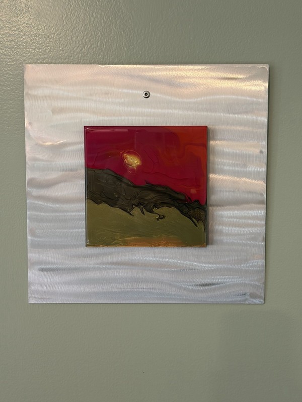 “Crimson Dusk” By Stephanie Saint Thomas Painting On Tile