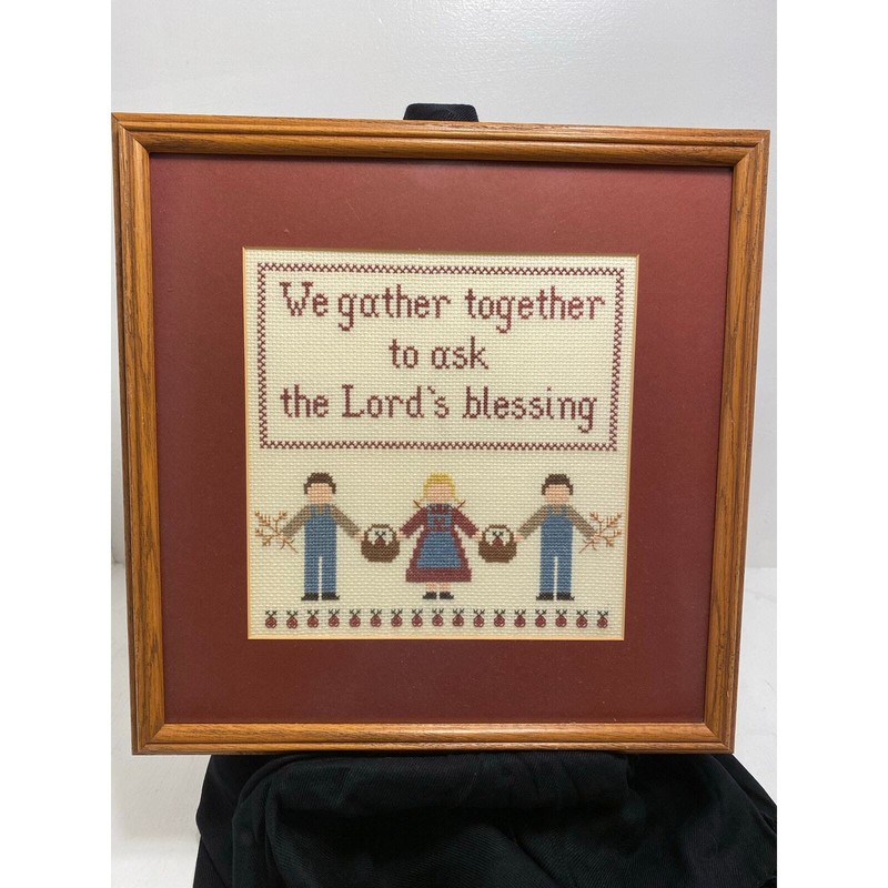 Handmade, Lord Blessing counted cross- stitched, embroidered wall hanging /art
