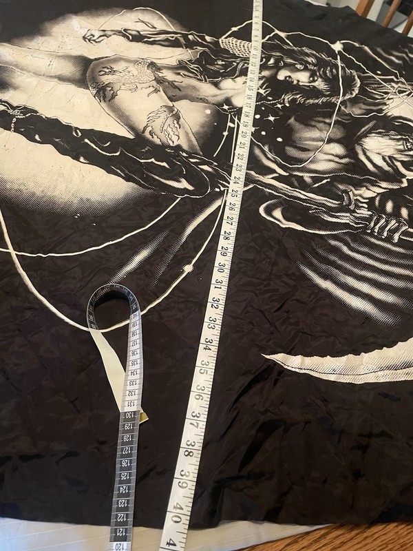 1989 Tapestry Just Brass Nikry Vintage Pinup Naked Girl Grimm Reaper Metal Black gallery