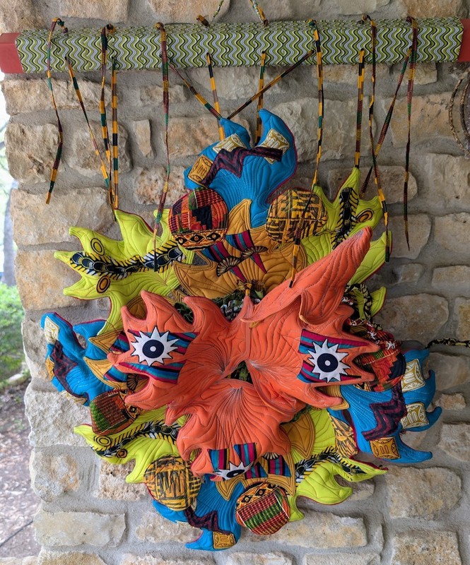 Original FRANCES HARE Fabric Art Sculpture “Caribbean Clown Flower”