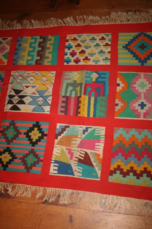 VTG Kilim Rug Gafsa Tunisia African Berber Pictorial Textile Tapestry Folk Art gallery