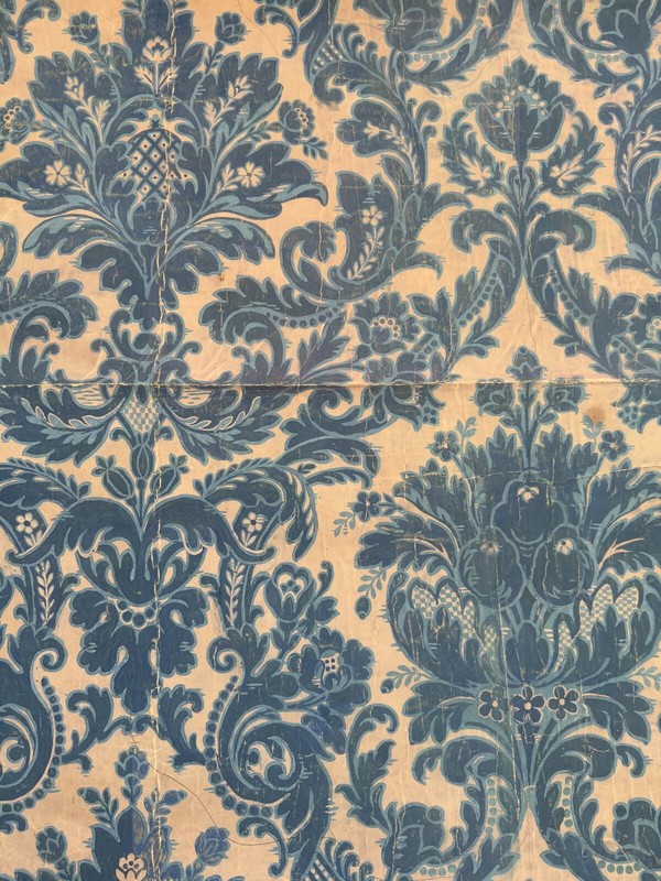 Antique Belgian Hand Painted Home Decoration Textile Artwork