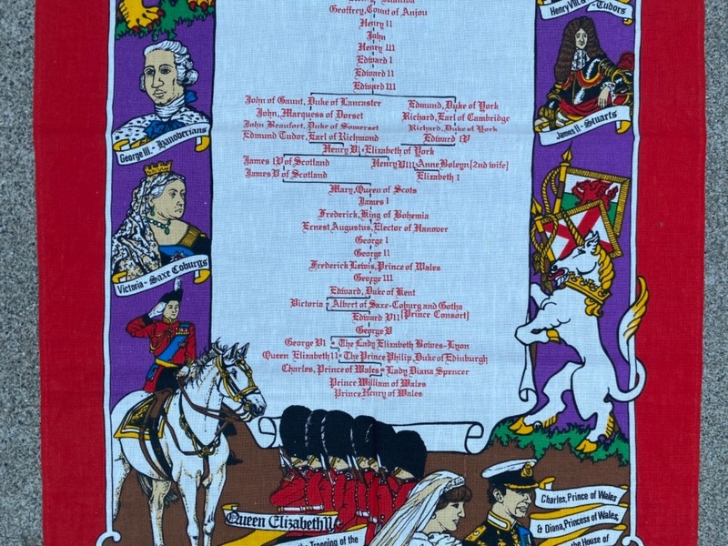The Line of Descent of Queen Elizabeth II : Samsons : Fabric Sign : 29" x 19" gallery