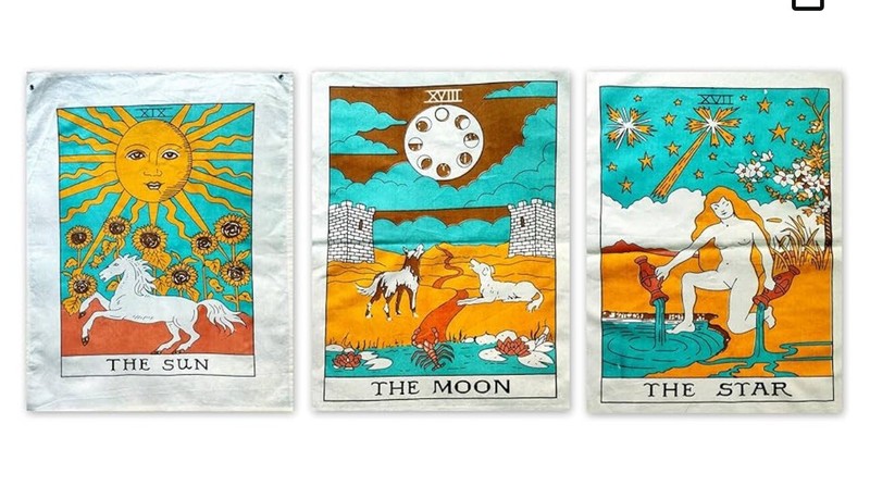 Indian Craft Castle Traditional Square Sun Tapestry,Moon and Star-aesthetic Art gallery