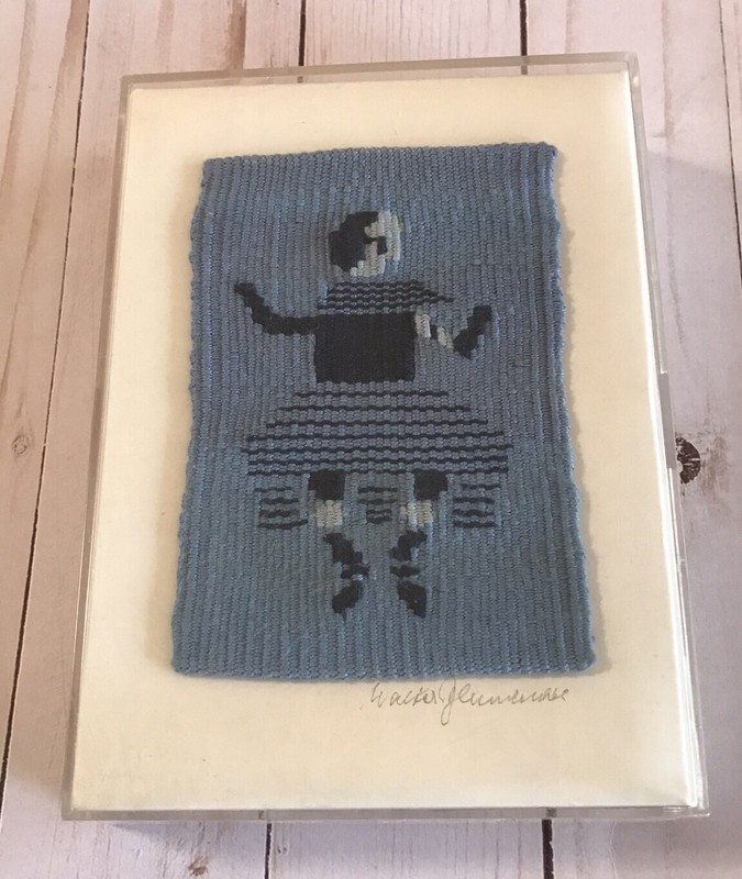 VTG HANDWOVEN Dancer Dancing TAPESTRY WALL ART TEXTILE FOLK ART Walter Blumenau gallery