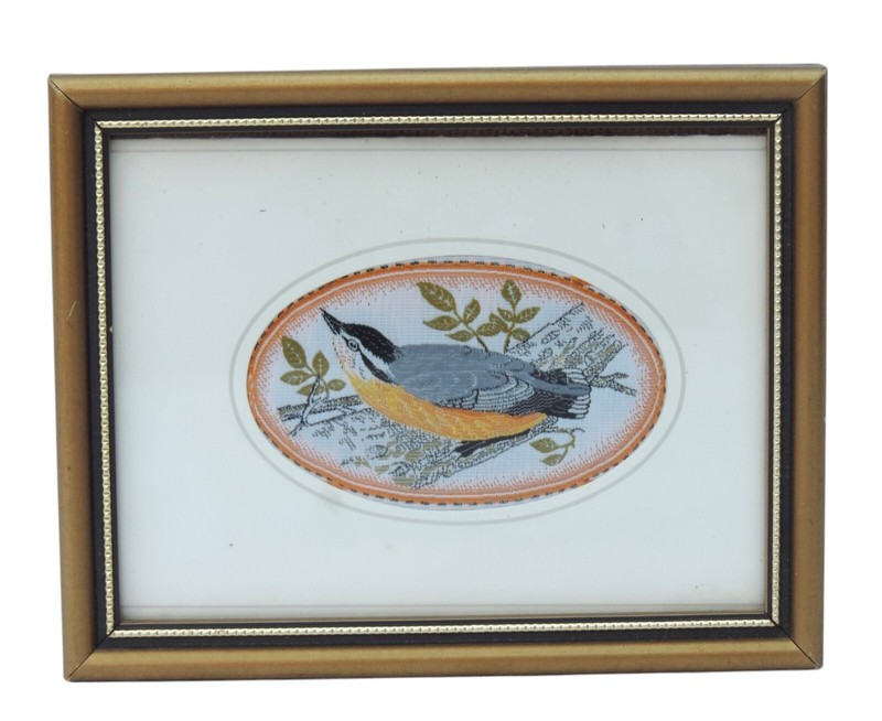Cash's of Coventry Woven Silk Picture - Birds - Nuthatch