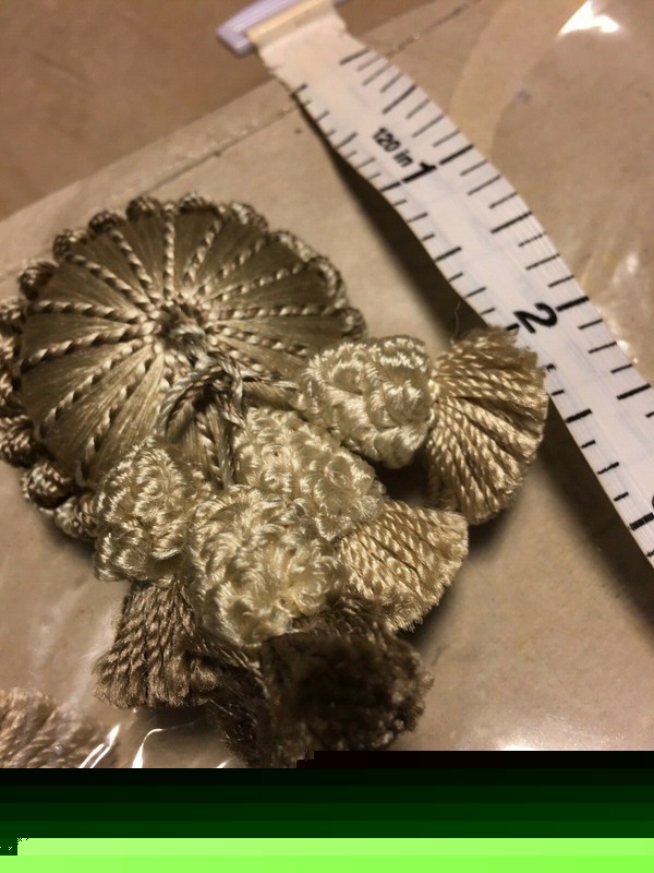 SOLD PER PIECE Scalamandre Silk Rosette Tassel Pewter Beige MSRP$180+/pc T2950-4