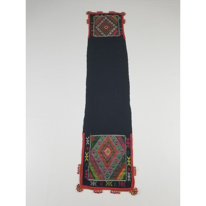 Vintage Traditional Hmong Tribal Hand Woven Geometric Textile 162x37cm