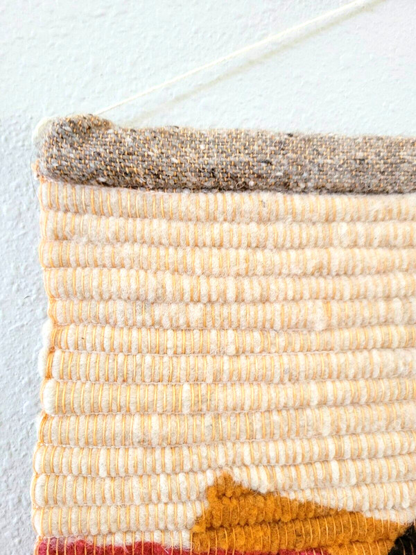 Native Scene Mid Century Tapestry Wall Hanging Hand Woven Wool Cotton - VINTAGE gallery