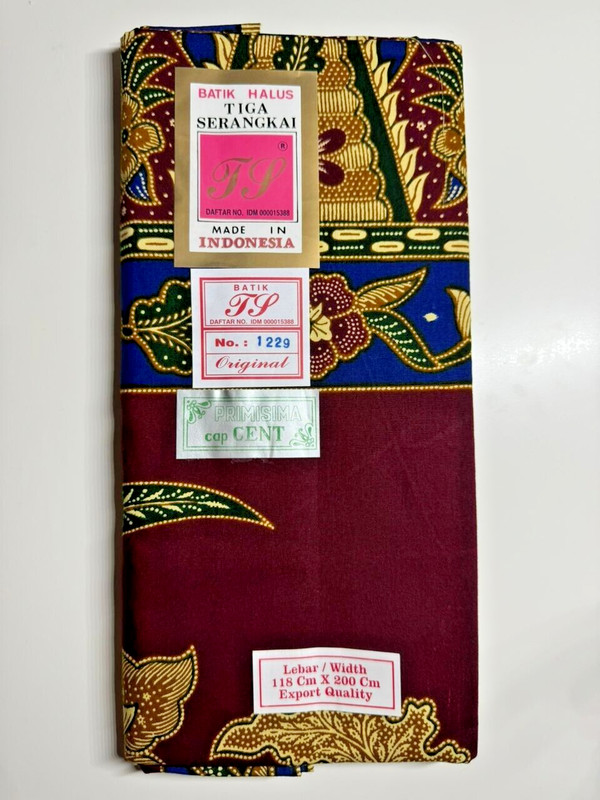 Kain Batik Vintage Original 100% From Indonesia. 1Pc MAROON Color Shipping DHL