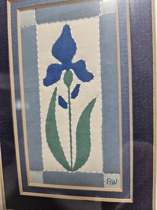 Alice Woodrome 2 Framed Quilted Serigraph Art Iris And Cow gallery