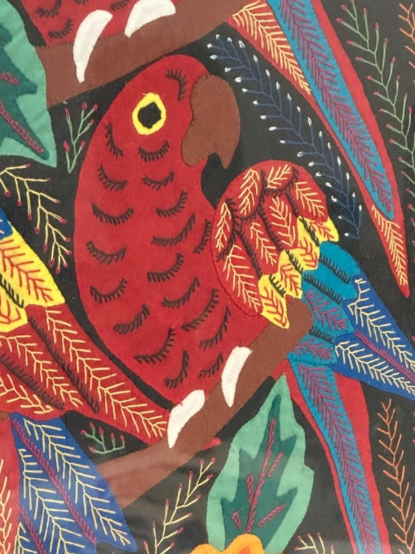 25x29" Framed matted Hand-stitched Kuna Mola Textile Art San Blas Indians Panama gallery