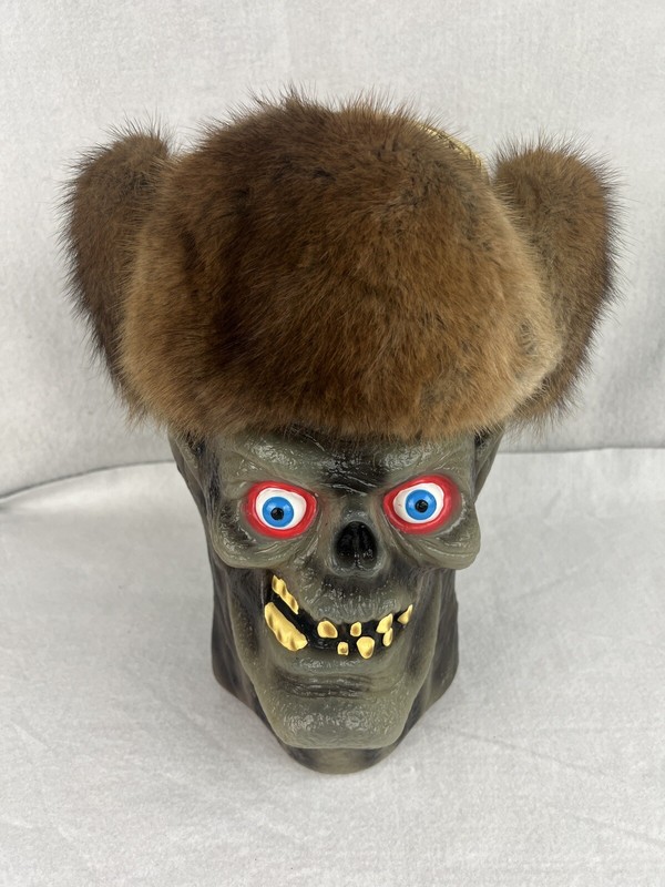 Antique VTG Tibetan Fur Trim Brocade Hat Handmade Colorful Costume Embroidered