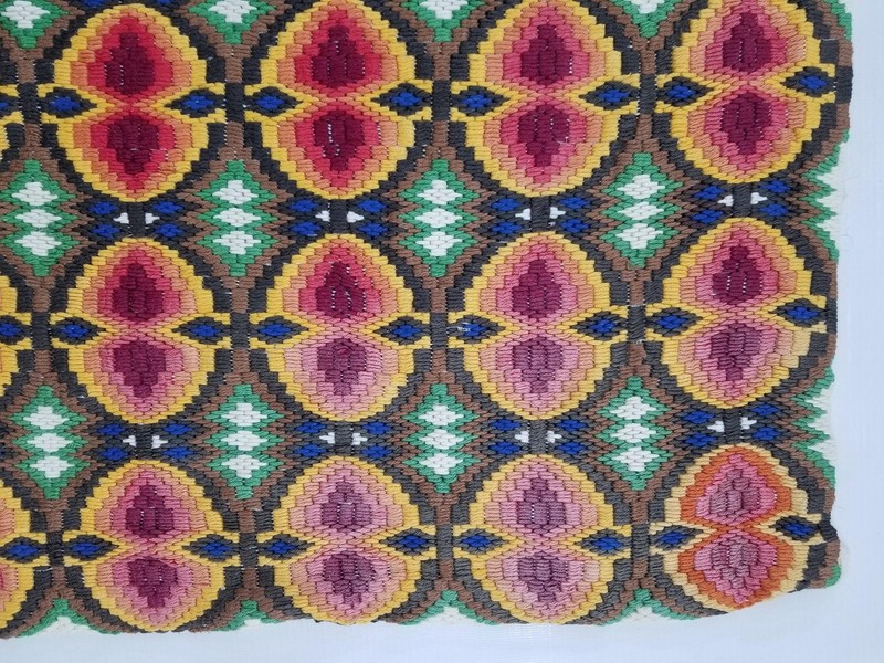 Vintage Italian Bargello Needlepoint Wool Panel 89x59cms gallery