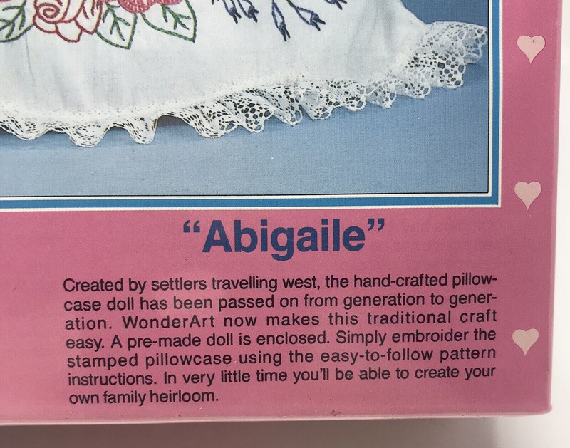 Cross Stitch Homestead WonderArt Pillowcase Doll kit "Abigaile" gallery