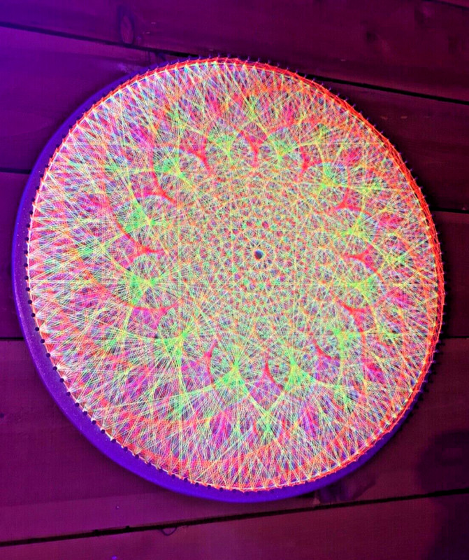 Sacred Geometry String Art Dimensional wall art UV decore psychedelic fluorescen