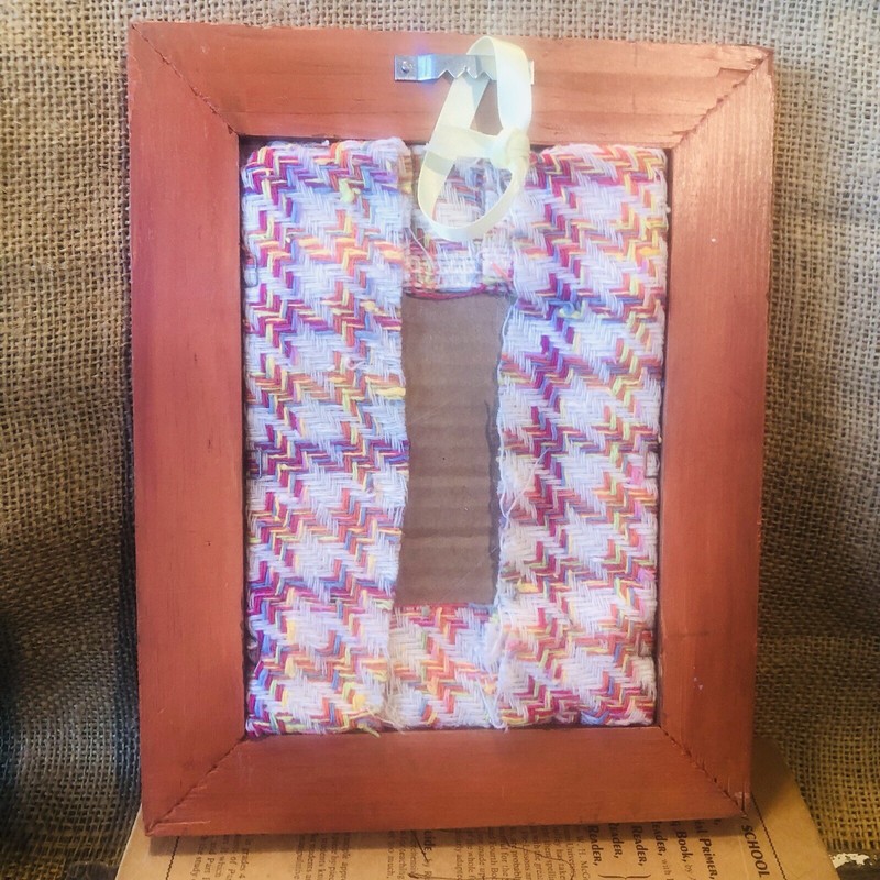 Bunny Handcrafted Fabric on tweed in Cool Pink/Orange tones Textural 8 x 10 gallery