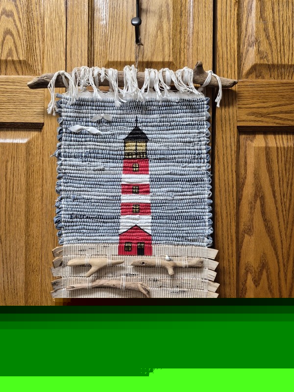 Lighthouse Handwoven Jute Wall Hanging 14” X 22″ Beach Nautical Coastal Decor