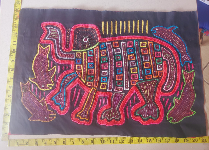 Mola Kuna Indian Wall Folk Art Textile Panama wall hanging 2270