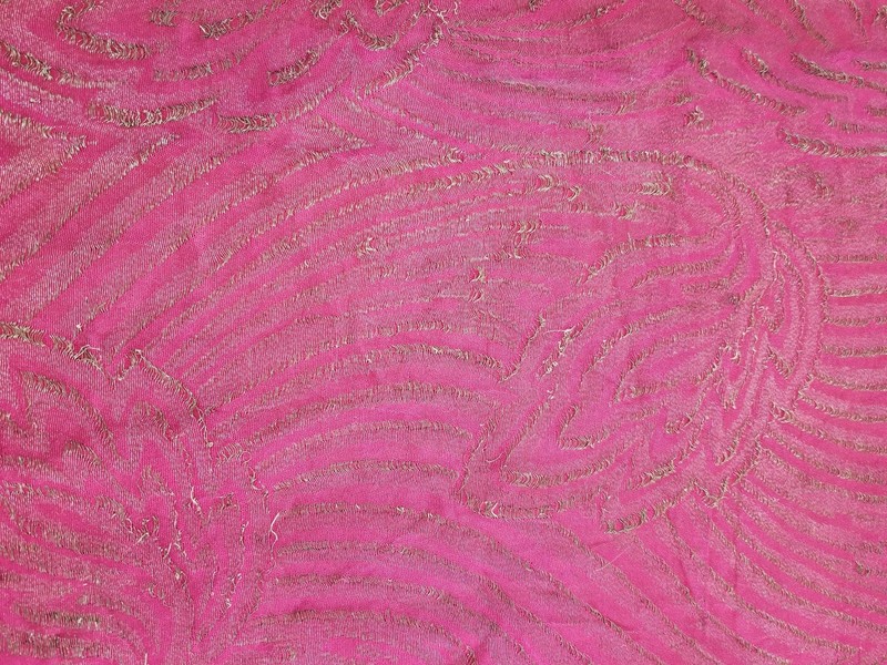 Antique French Gold Metallic Brocade Red Woven Panel 140x103cms gallery