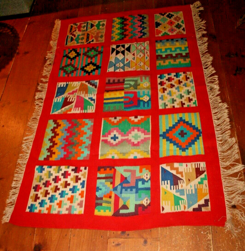 VTG Kilim Rug Gafsa Tunisia African Berber Pictorial Textile Tapestry Folk Art gallery