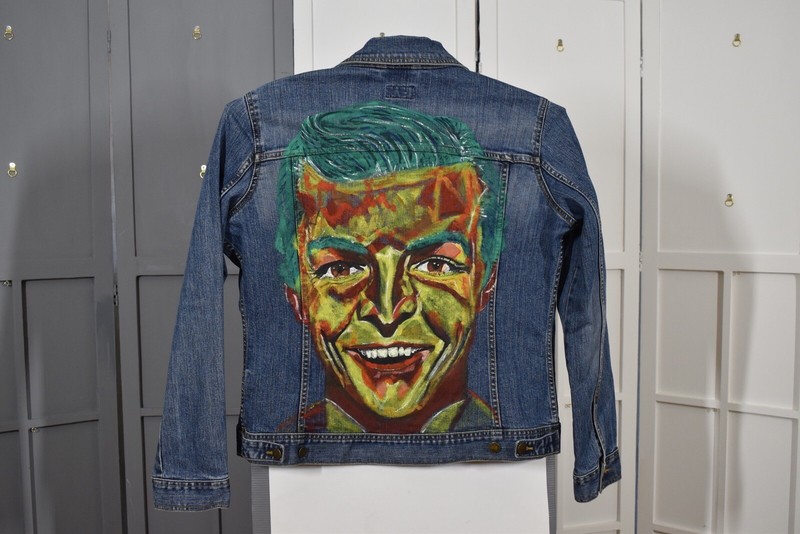 Hand painted jacket , Preloved, Unique, Street-Buster Crabbe🎼
