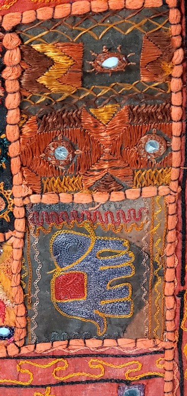 Vintage Indian Banjara handmade embroidered Wall hanging 22inW X 48inL gallery