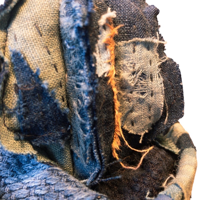 Handmade Indigo-Dyed Boro Fabric Mini Cactus | Unique Home Décor 1 gallery
