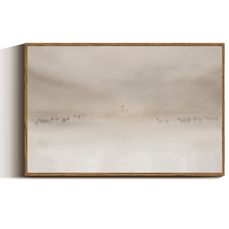 VIYYIEA Vintage Framed Canvas Wall Art, Jesus Art Prints, Modern Christian Ne…