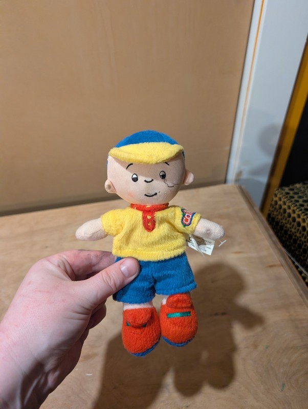 Thrifted Caillou Plush Turned Into Dr Heitler From The Human Centipede