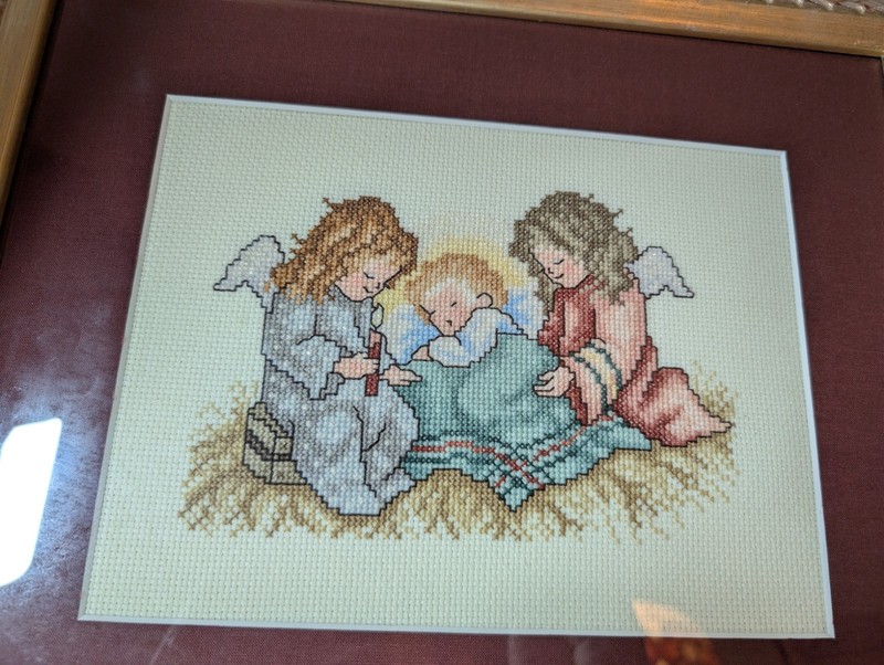 Completed Framed Stoney Creek Collection Cross Stitch Christmas Nativity Scene gallery