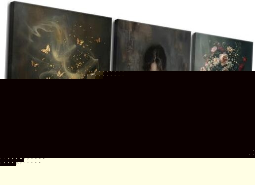 3Pcs Woman Reading Wall Art Victorian Vintage Florals Book 16″L x12″W canvas1