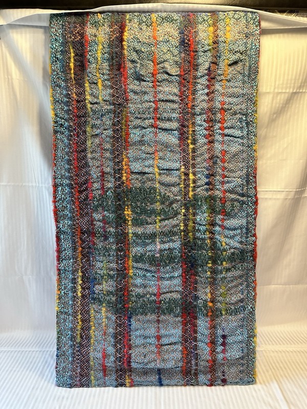 Susan C Gottsacker Woven And Tatted Art “Postcard From Maui I” 20 1/8” X 37”