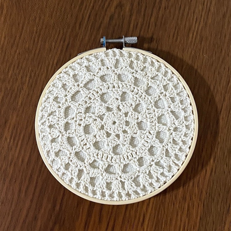 5.5 inch Repurposed Vintage Ivory Crochet Cottagecore Boho Decor New