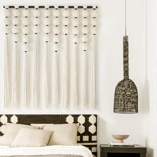 Large Macrame Wall Hanging Macrame Wall Decor Sphericity Cotton off-white