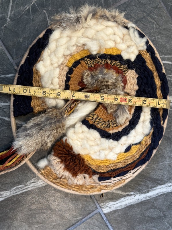 Vintage Boho Fiber Art Tapestry Mixed Material Woven Wall Art Handmade XL gallery